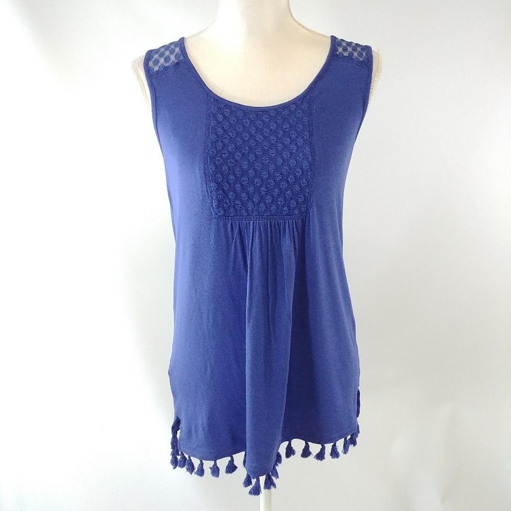 Soft Stretchy Tassel Hem Tank Top NWOT